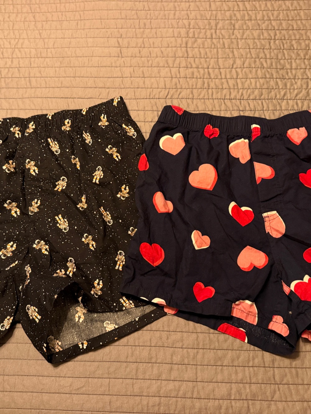 Old Navy Men’s Navy Heart Print and Space Astronaut Boxers